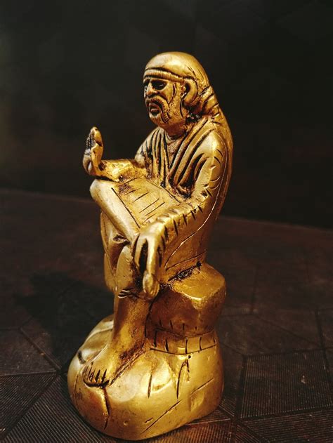 Brass Shirdi Sai Baba Murti Idol Sai Baba Sitting Brass Statue