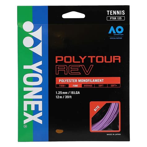 Yonex Tennissaite Poly Tour Rev Polyester Achteckig Violett 12m Set