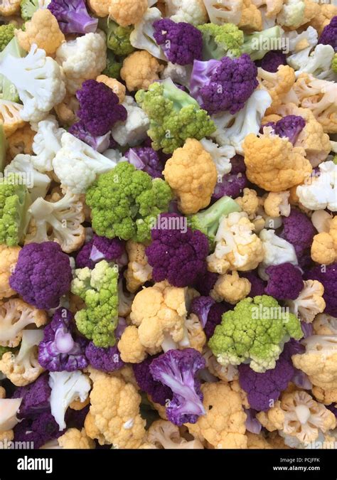 Multi Colored Cauliflower Florets Stock Photo Alamy