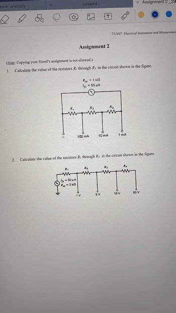 Answered 1 Calculate The Value Of The Resistors Bartleby