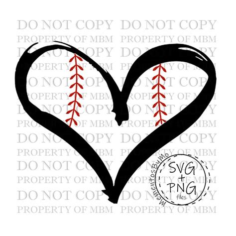 Baseball Heart Svg Baseball Heart Png Sports Mom Baseball Etsy