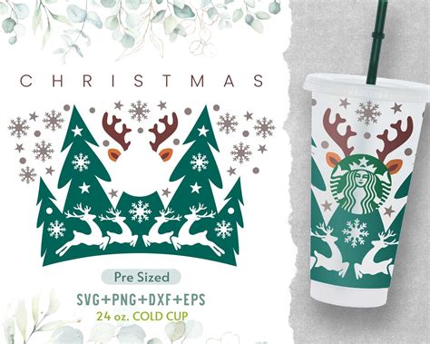 Merry Christmas Svg Starbucks Svg Christmas Starbucks Cold Cup Svg