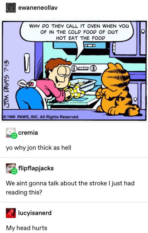 I Am Sorry Jon Can U Say That Again R ImSorryJon Creepy Garfield