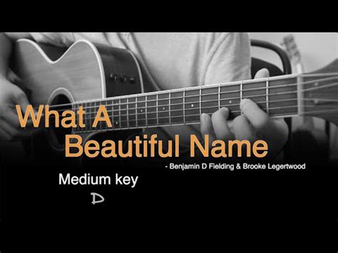 What A Beautiful Name Hillsong Karaoke Guitar Medium Key Youtube