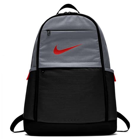 Mochila Nike Brasilia Extra Grande BA5892 065 Cinza Vermelho