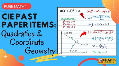 Past Paper Items On Quadratics And Coordinate Geometry As Level Pure