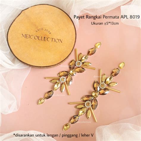 Jual Payet Rangkai Bunga 3d Apl 8019 Choco Gold Kebaya Jahit Shopee