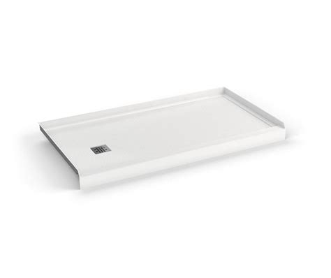 B3Square 6030 Acrylic Alcove Shower Base In White With Anti Slip Bottom