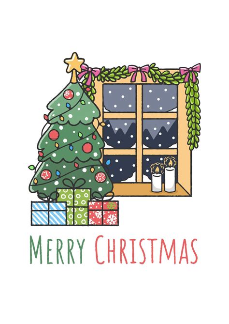 Hand Drawn Christmas Tree And Presents 4725889 Vector Art at Vecteezy