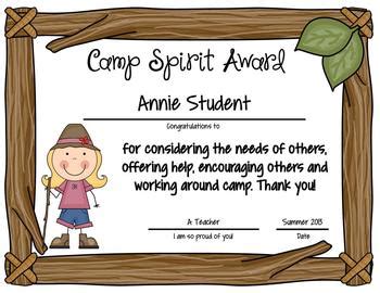 Awards Camp Awards Editable Awards by The Teacher Gene | TpT