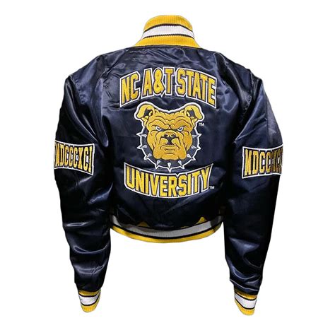 Navy Women S Satin North Carolina A T State University Jacket