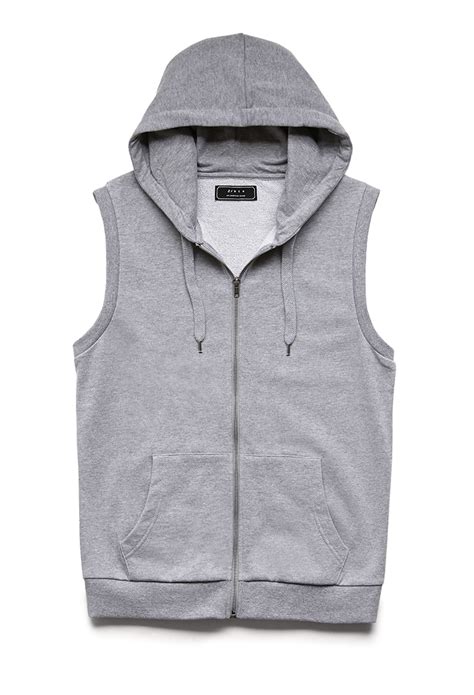 21men Sleeveless Hoodie In Gray For Men Heather Grey Lyst