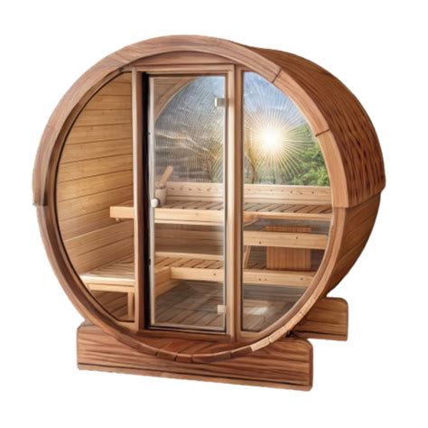 Terrassensauna 160 Cm Kosmos Aus Thermoholz Vollglas Und Halbmond Aus