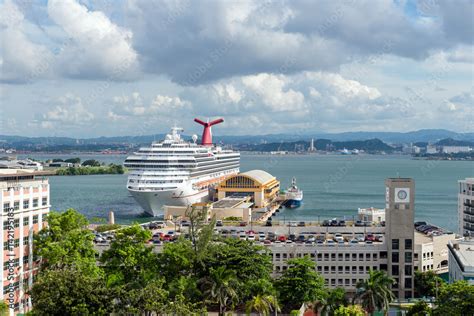 cruise ship in port from top, San Juan, Puerto Rico Stock Photo | Adobe ...