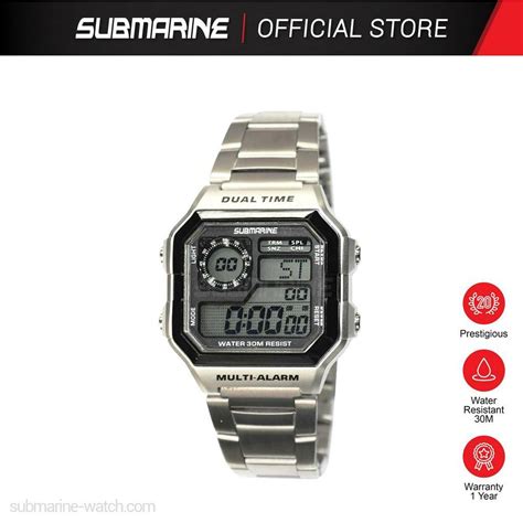 Submarine Men Watch Fashion Digital Metal Stainless Steel Strap