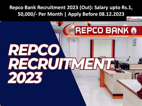 Repco Bank Recruitment 2023 Out Salary Upto Rs 1 50 000 Per Month