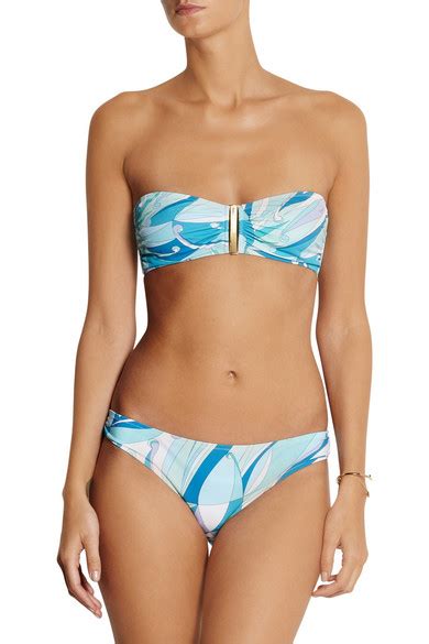 Emilio Pucci Printed Bandeau Bikini NET A PORTER