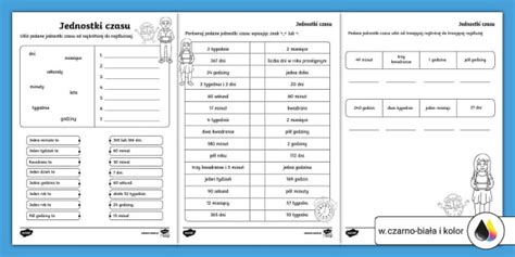 Jednostki Czasu Karta Pracy Edukacja Matematyczna