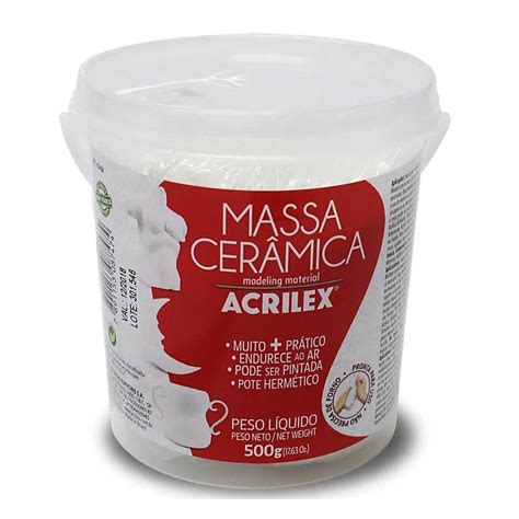 Massa cerâmica 500g Acrilex Papelaria Barão