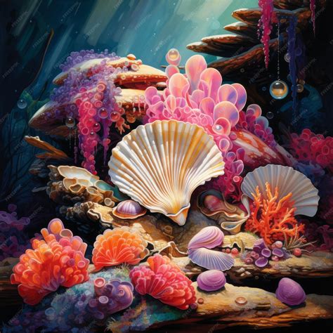 Premium Photo | Underwater Splendor of Oysters