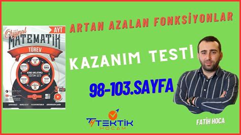 Artan Azalan Fonks Yonlar Kazanim Test T Rev Fas K L Or J Nal