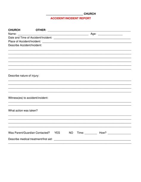 Free Printable Incident Report Templates Word Excel Pdf Workplace