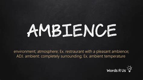 How to Pronounce AMBIENCE in American English - YouTube