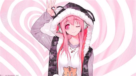 Illustration Closed Eyes Anime Anime Girls Cartoon Super Sonico