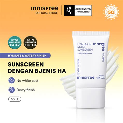 Promo Innisfree Hyaluron Moist Sunscreen SPF50 PA 50ml Kota