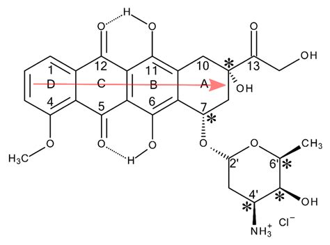 Doxorubicin Hydrochloride Dx Molecular Formula Carbon Atoms Are