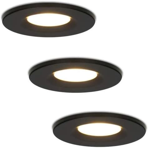 Hoftronic 3 Pack Spot Led Encastrable Plafond Extra Plat 45mm Noir