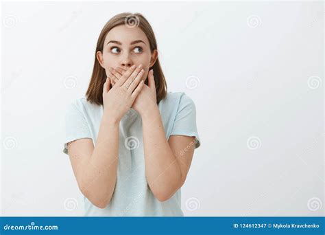 Girl Learn Shocking Secret Trying Keep It Portrait Of Shocked And