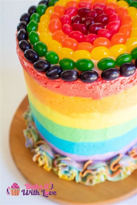 Rainbow Layer Cake (6 Layers with Ombre Rainbow Frosting)