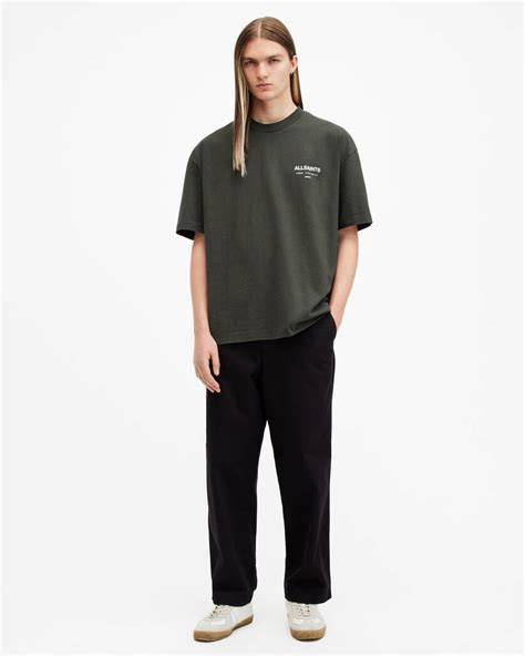 Underground Oversized Crew Neck T Shirt Grange Green Allsaints Us