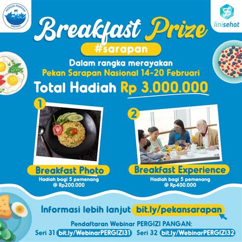 Breakfast Prize Senilai Total Rp 3 000 000 Dalam Rangka Pekan Sarapan