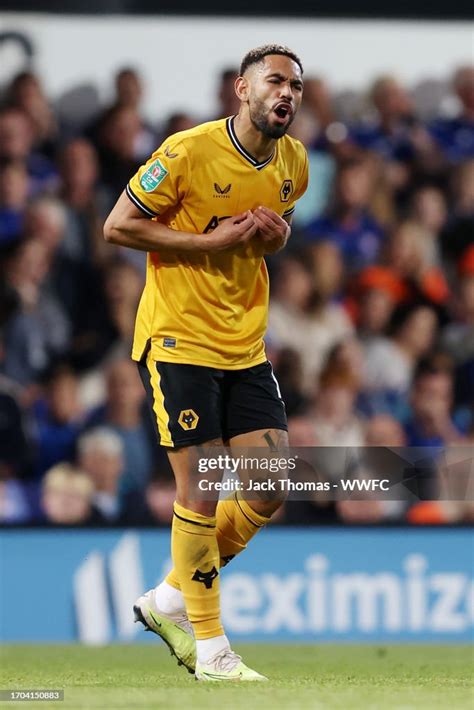 Matheus Cunha of Wolverhampton Wanderers reacts during the Carabao... News Photo - Getty Images