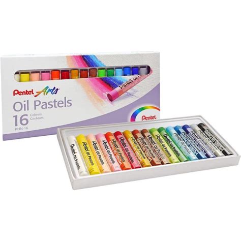 Giz Pastel Oleoso Pentel Oil 16 Cores PHN 16 Na Papelaria Art Nova