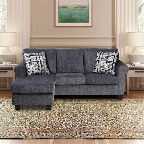 Aishi 86 Reversible Sofa Chaise With Ottoman VigsHome