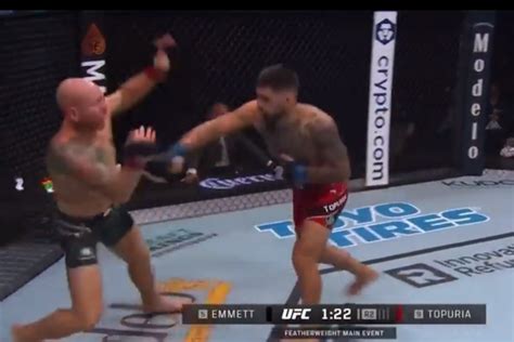 VIDEO: Ilia Topuria Punishes Tough Josh Emmett In UFC Jacksonville ...