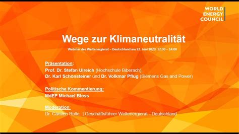 Webinar des Weltenergierat Deutschland Wege zur Klimaneutralität 23