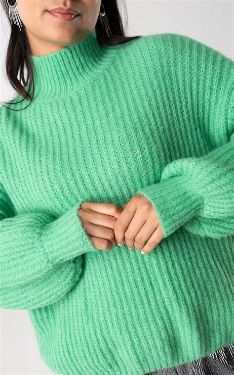 Gebreide Trui Met Turtle Neck Groen Guts Gusto