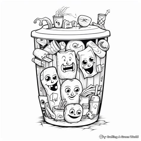 Trash Can Coloring Pages Free And Printable