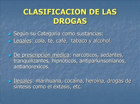 Ppt Conceptos Generales Del Fenómeno Del Consumo De Drogas Tipos De