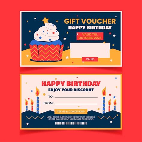 Free Vector | Flat design birthday gift voucher template