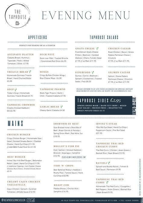 Menu | The TapHouse