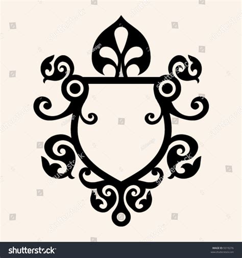 Floral Coat Of Arms Stock Vector Illustration 9319276 : Shutterstock