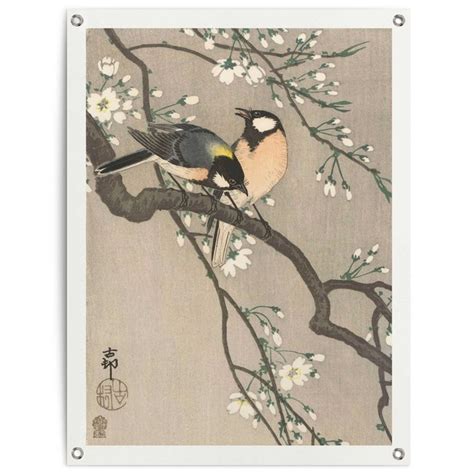 Reinders Poster Ohara Koson Kohlmeisen Auf Bl Tenzweig Outdoor F R