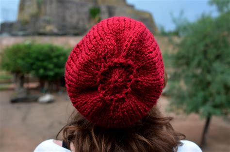 Red Slouchy Beanie Women's Slouchy Hat Hand Knit Hat | Etsy