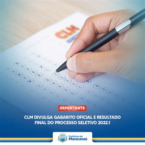 CLM Divulga Gabarito Oficial E Resultado Final Do Processo Seletivo 2022 1