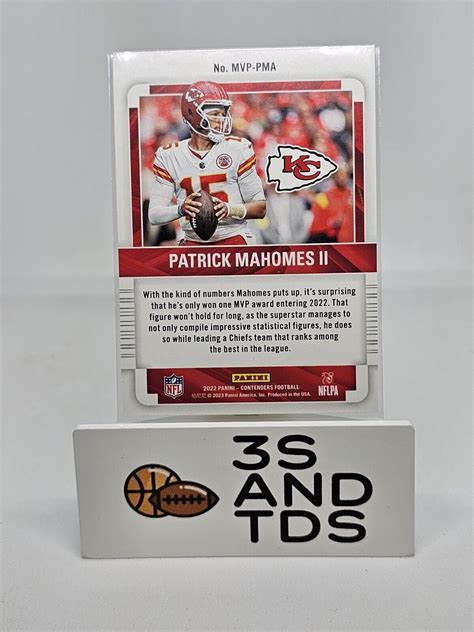 2022 Panini Contenders Patrick Mahomes MVP Green Foil MVP PMA Chiefs